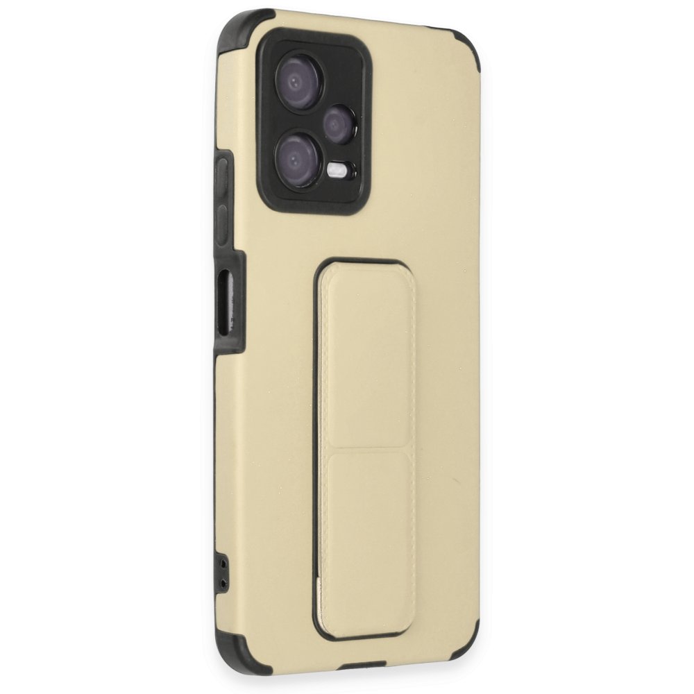  Xiaomi Poco X5 5G Kılıf Mega Standlı Silikon - Gold