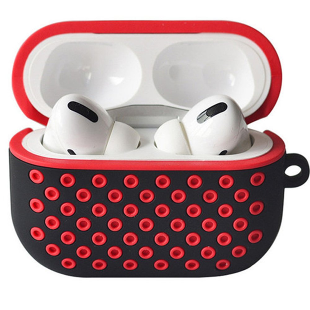 Airpods Pro (1.nesil) Spor Delikli Kılıf - Siyah-Kırmızı Airpods Pro (1.nesil) Spor Delikli Kılıf - Siyah-Kırmızı