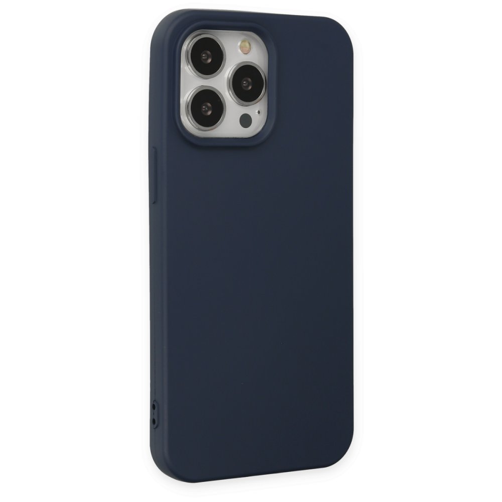  iPhone 15 Pro Kılıf Nano içi Kadife Silikon - Lacivert