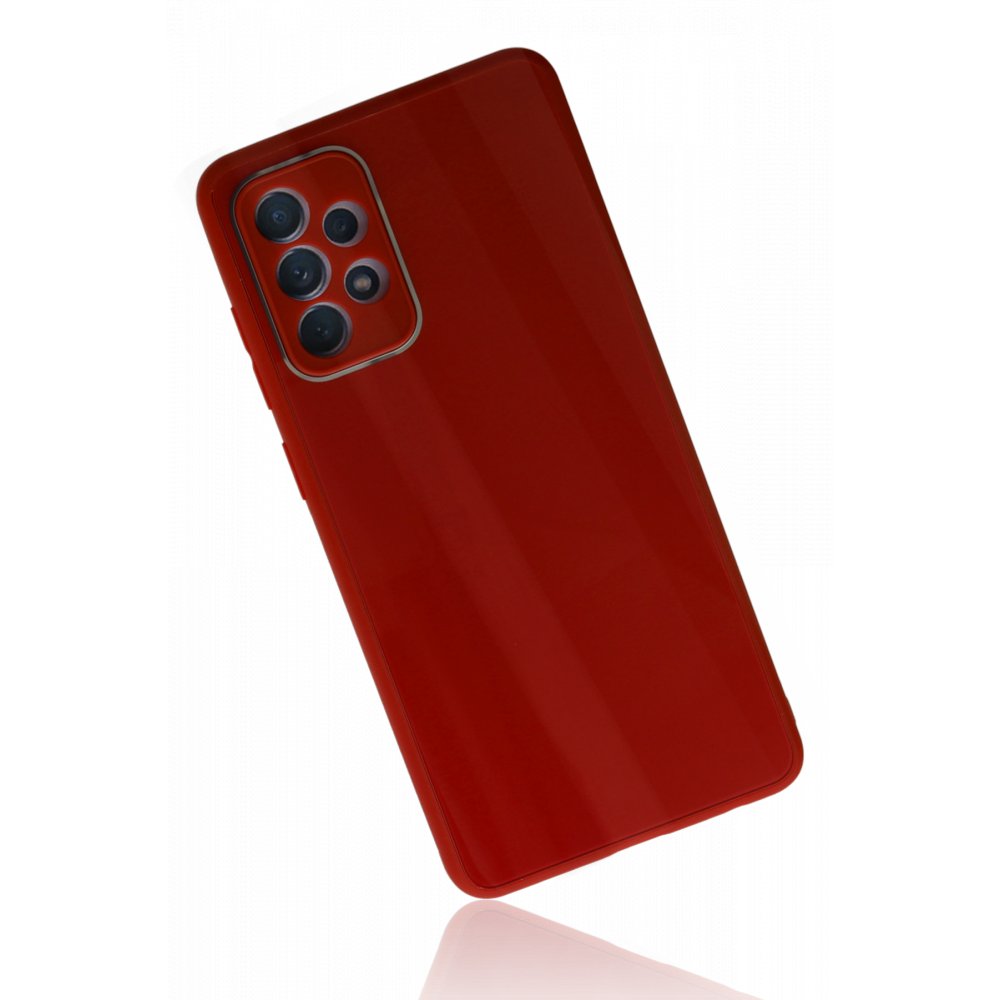  Samsung Galaxy A73 5G Kılıf Glass Kapak - Bordo