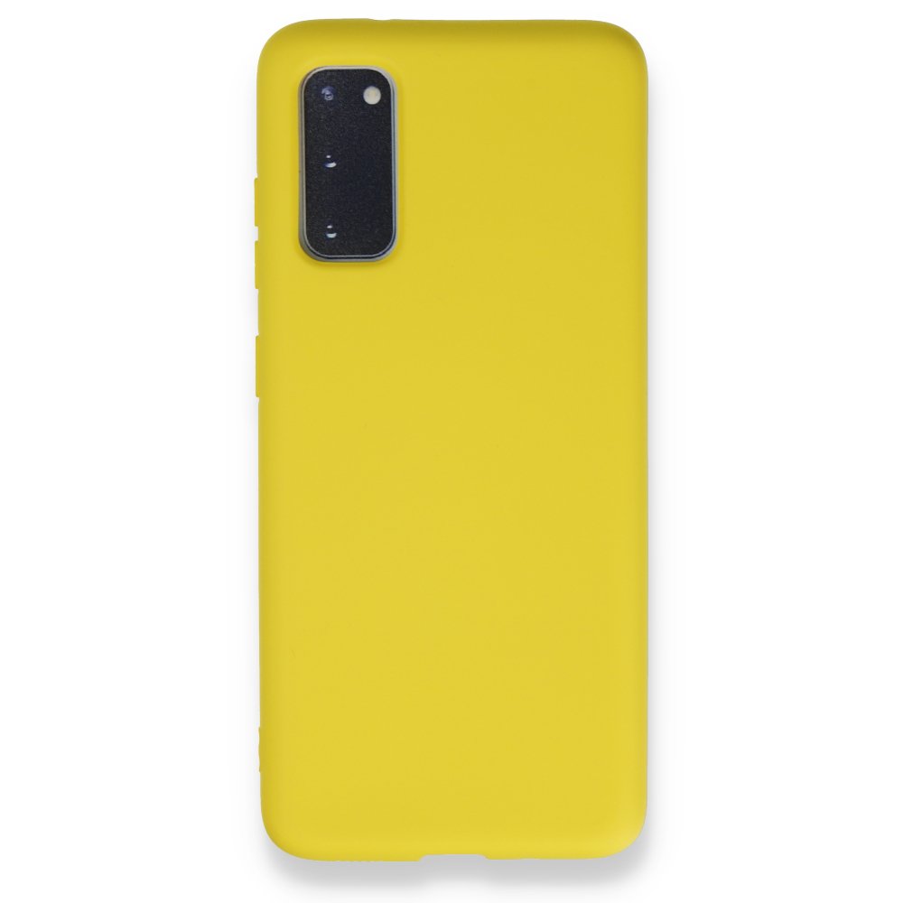 Samsung Galaxy S20 Kılıf Nano içi Kadife Silikon - Sarı