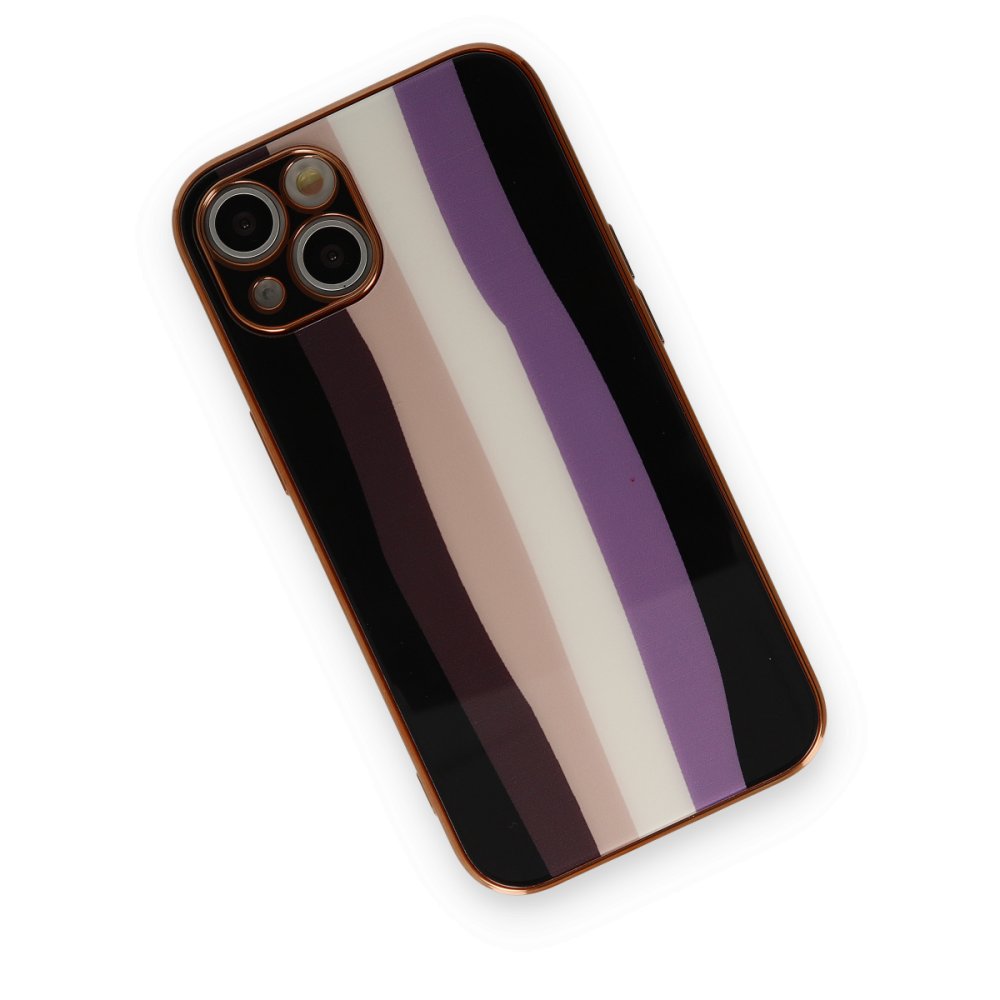  iPhone 14 Plus Kılıf Luna Cam Kapak - Siyah