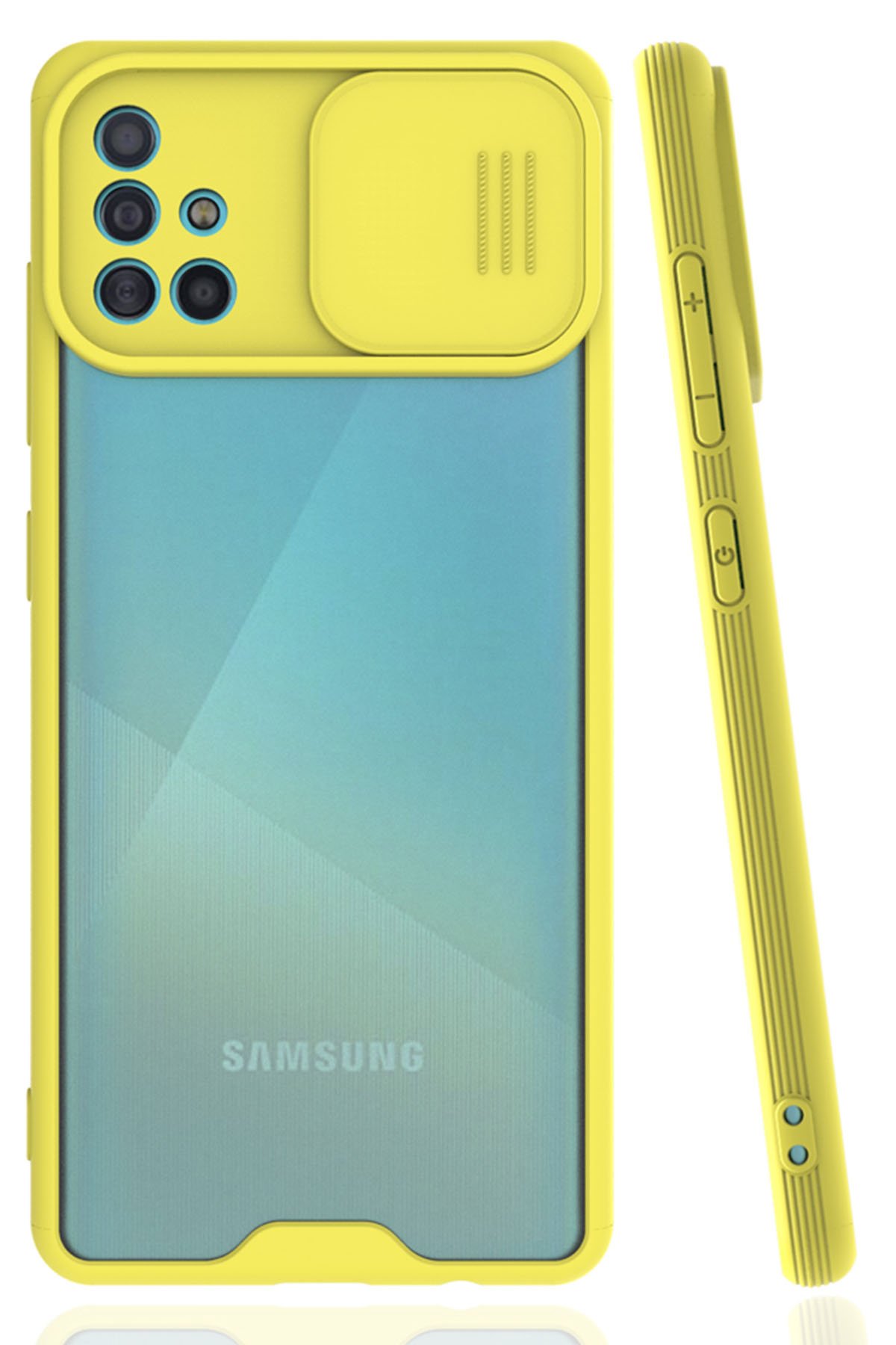  Samsung Galaxy A51 Kılıf Platin Kamera Koruma Silikon - Sarı
