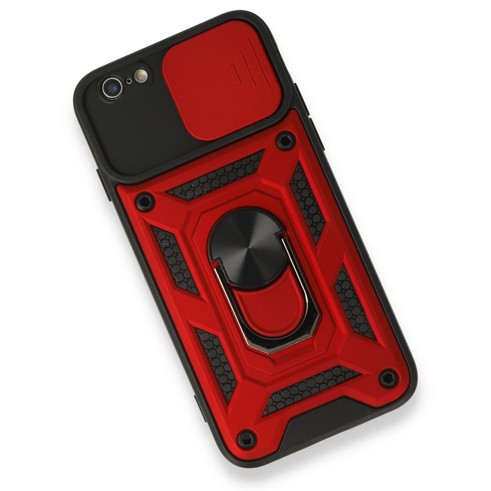 iPhone 6 Kılıf Pars Lens Yüzüklü Silikon - Kırmızı  iPhone 6 Kılıf Pars Lens Yüzüklü Silikon - Kırmızı