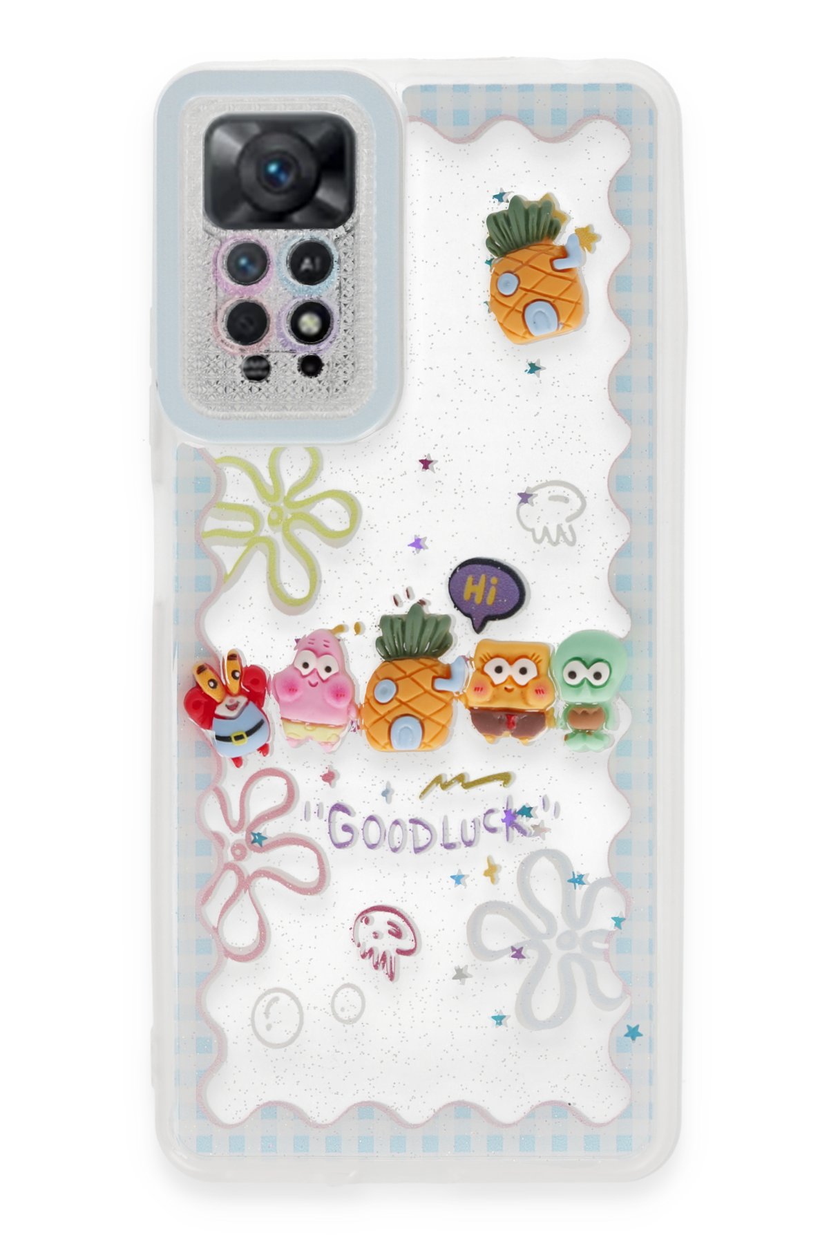 Redmi Note 11S Kılıf Sweet Desenli Silikon Kapak - Açık Mavi