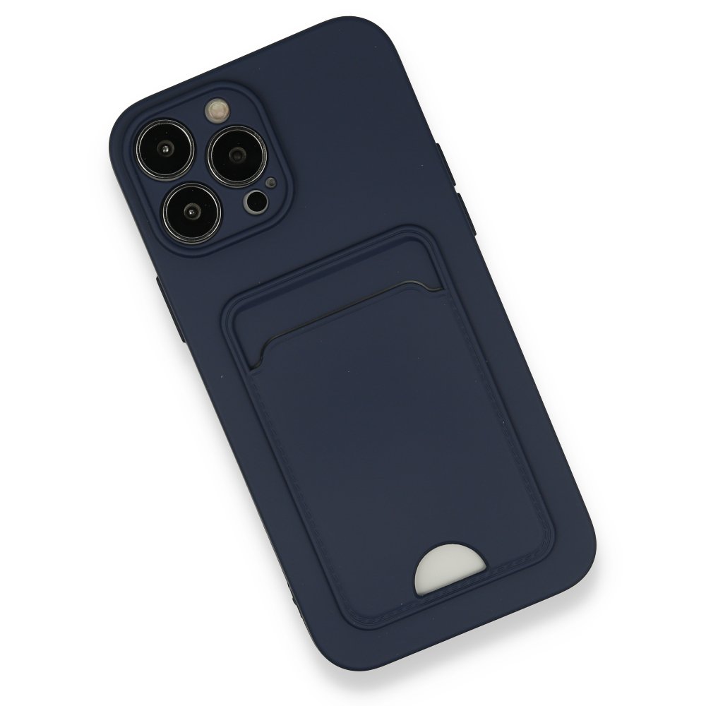  iPhone 13 Pro Max Kılıf Kelvin Kartvizitli Silikon - Lacivert