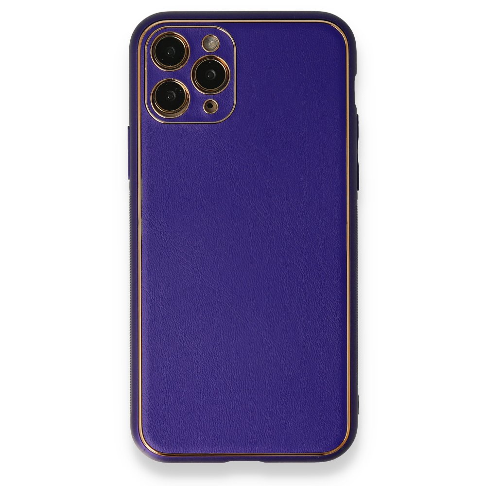  iPhone 11 Pro Kılıf Coco Deri Silikon Kapak - Mor