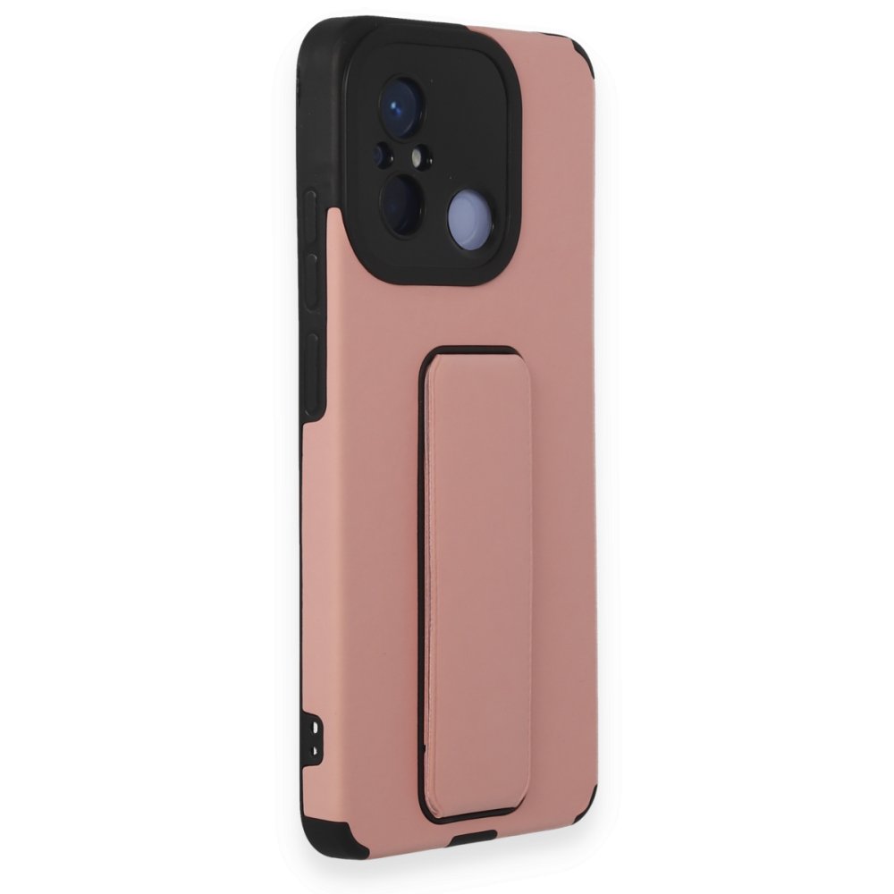 Redmi 12C Kılıf Mega Standlı Silikon - Pudra Redmi 12C Kılıf Mega Standlı Silikon - Pudra