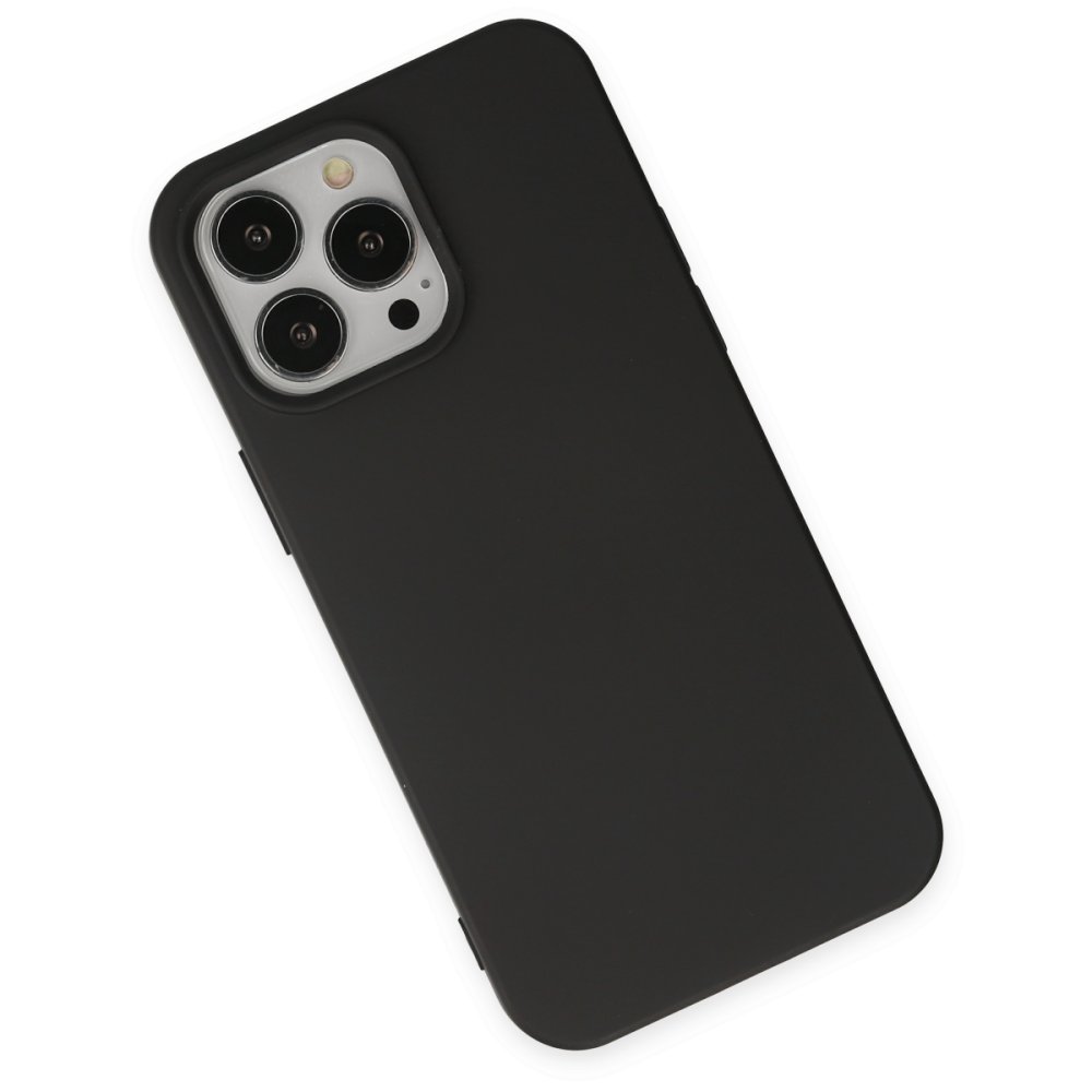  iPhone 15 Pro Kılıf Nano içi Kadife Silikon - Siyah