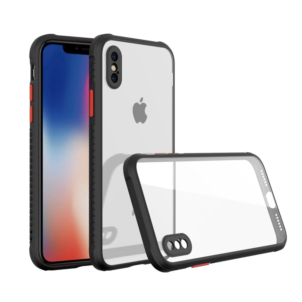  iPhone XS Max Kılıf Miami Şeffaf Silikon - Siyah