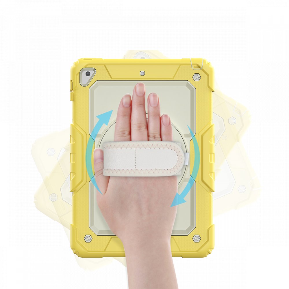  iPad 9.7 (2017) Kılıf Strap New Tablet Kapak - Sarı