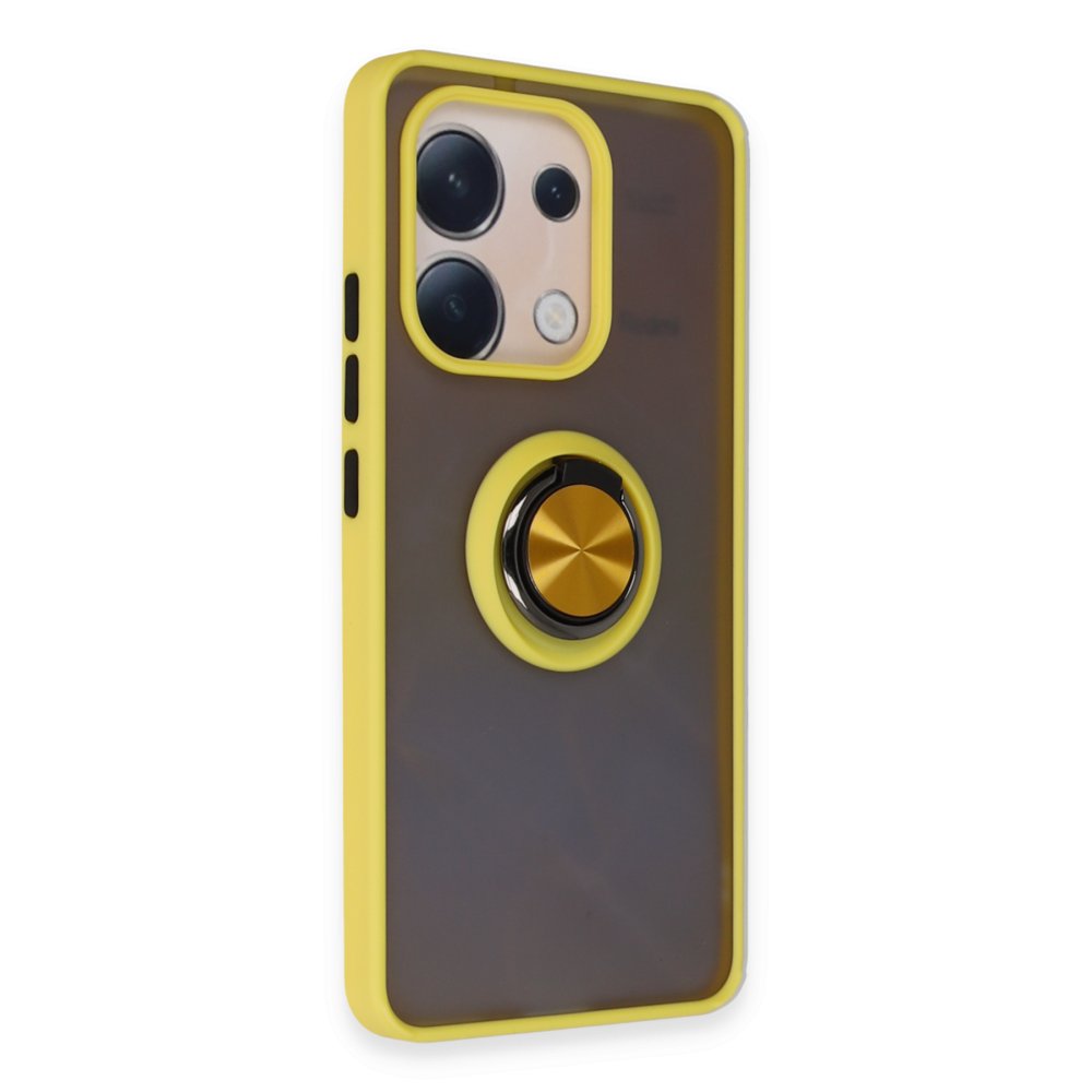 Redmi Note 13 4G Kılıf Montreal Yüzüklü Silikon Kapak - Sarı