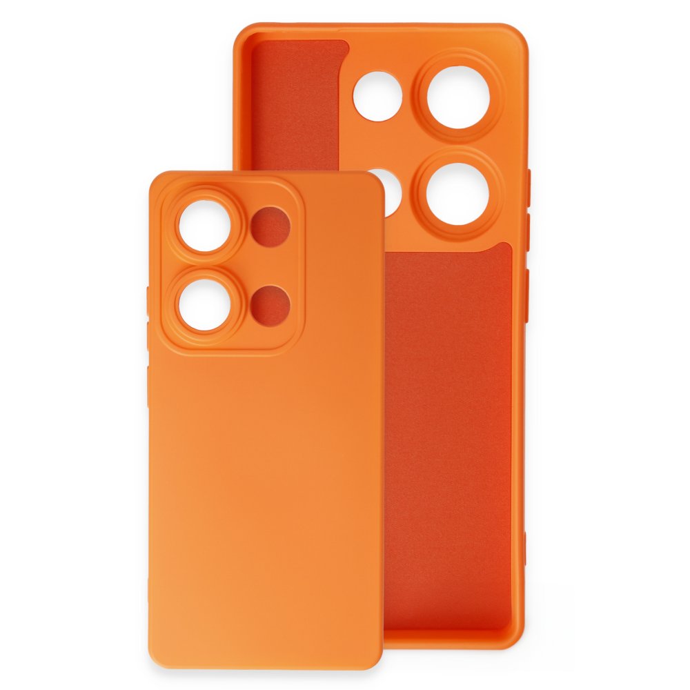 Redmi Note 13 Pro 4G Kılıf Nano içi Kadife Silikon - Turuncu Redmi Note 13 Pro 4G Kılıf Nano içi Kadife Silikon - Turuncu