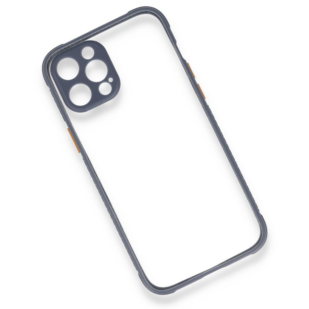 iPhone 12 Pro Kılıf Miami Şeffaf Silikon - Gri iPhone 12 Pro Kılıf Miami Şeffaf Silikon - Gri