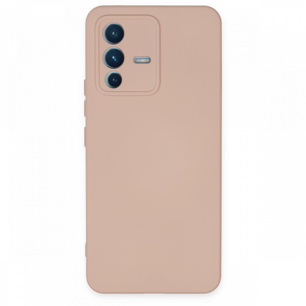 Vivo V23 5G Kılıf Nano içi Kadife Silikon - Pudra Vivo V23 5G Kılıf Nano içi Kadife Silikon - Pudra