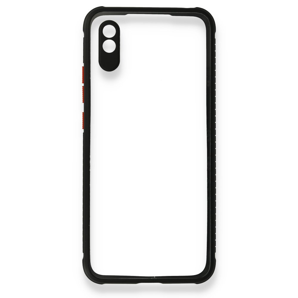Redmi 9A Kılıf Miami Şeffaf Silikon - Siyah Redmi 9A Kılıf Miami Şeffaf Silikon - Siyah