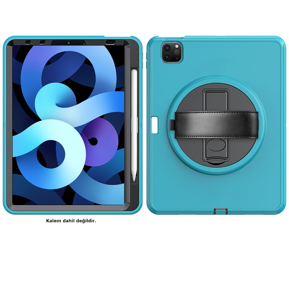  iPad Pro 11 (2020) Kılıf Hand Strap Tablet Kılıfı - Turkuaz