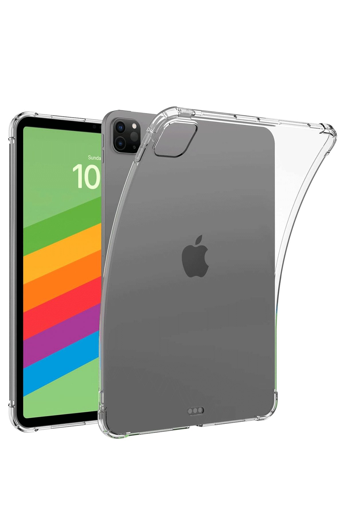  iPad Pro 13 (2024) Kılıf Anti Şeffaf Tablet Silikon - Şeffaf