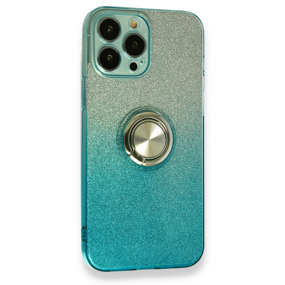 iPhone 13 Pro Max Kılıf Simli Yüzüklü Silikon - Mavi iPhone 13 Pro Max Kılıf Simli Yüzüklü Silikon - Mavi