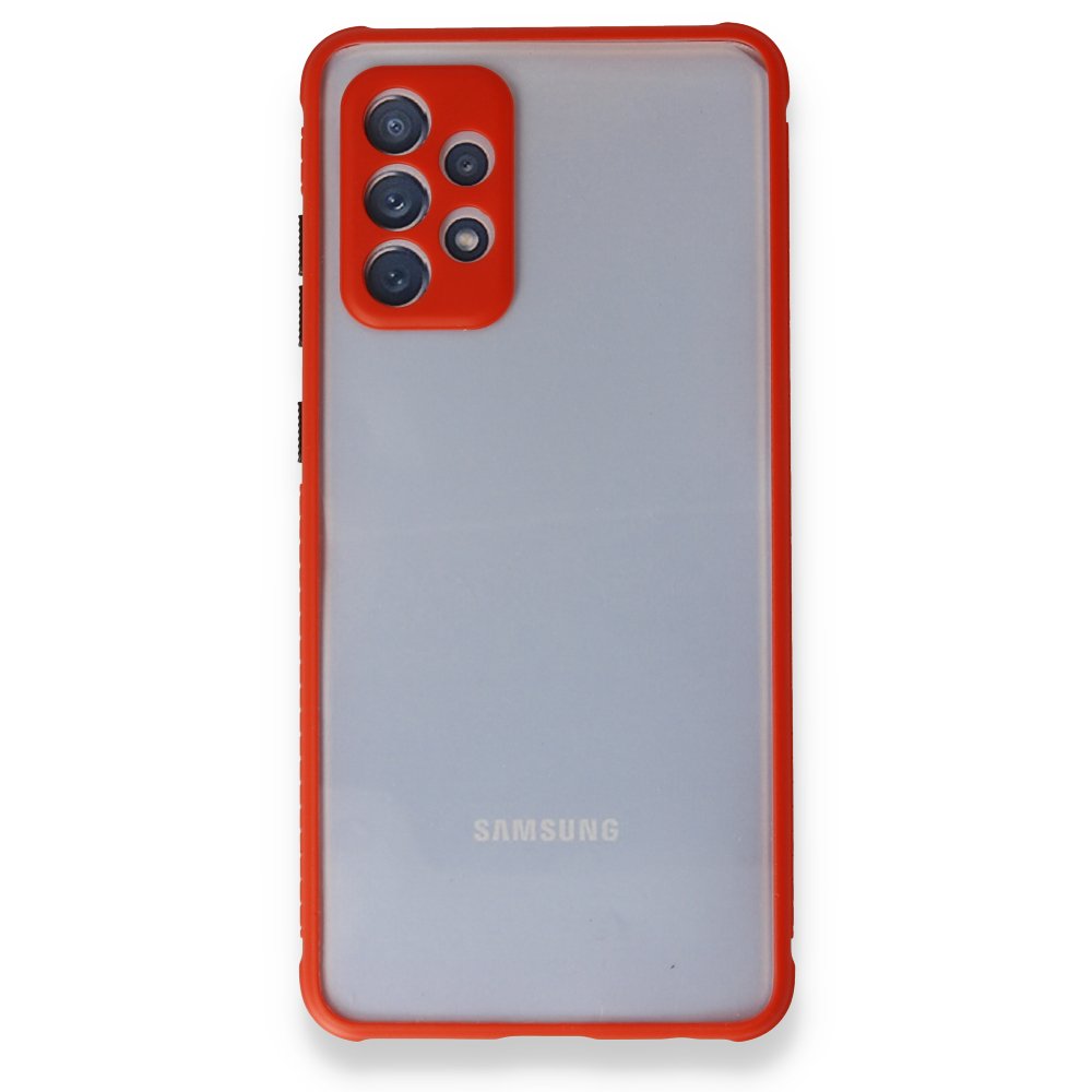  Samsung Galaxy A72 Kılıf Miami Şeffaf Silikon - Kırmızı