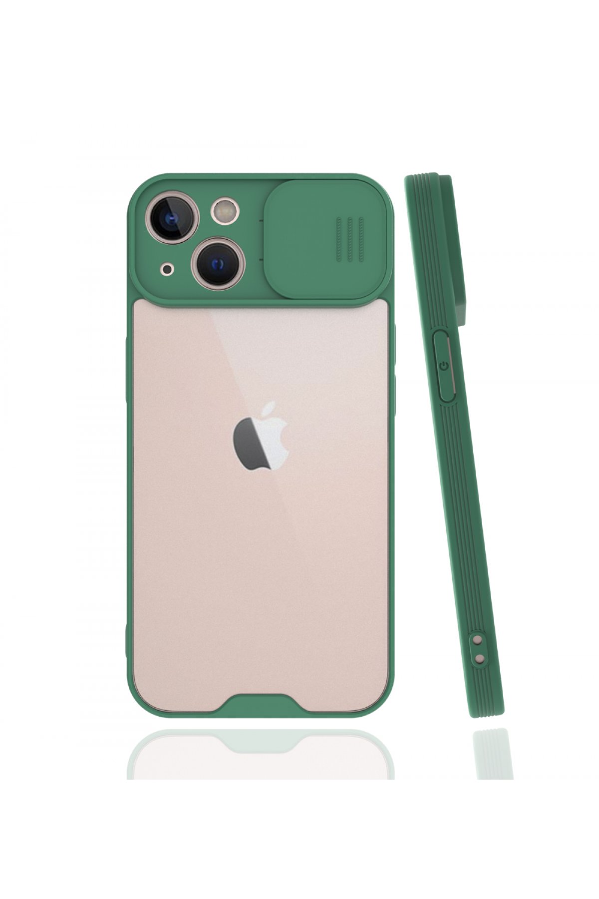  iPhone 13 Mini Kılıf Platin Kamera Koruma Silikon - Yeşil