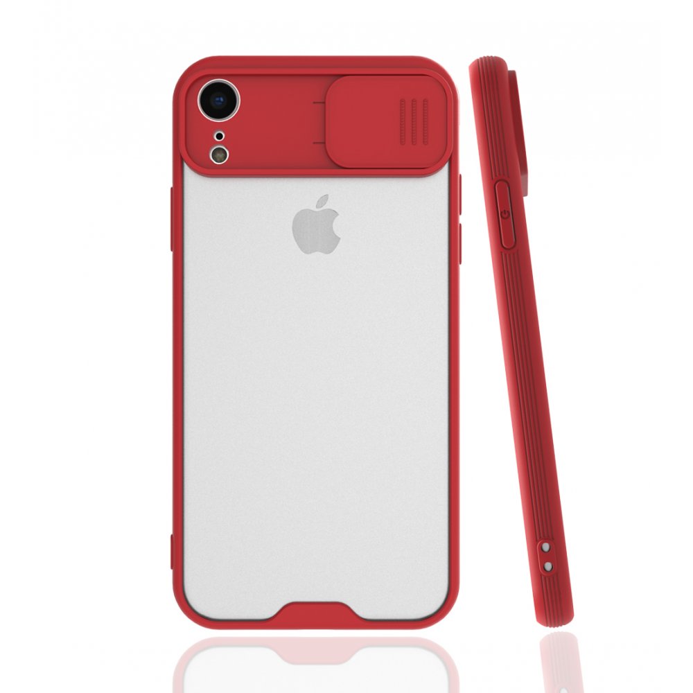 iPhone XR Kılıf Platin Kamera Koruma Silikon - Kırmızı iPhone XR Kılıf Platin Kamera Koruma Silikon - Kırmızı