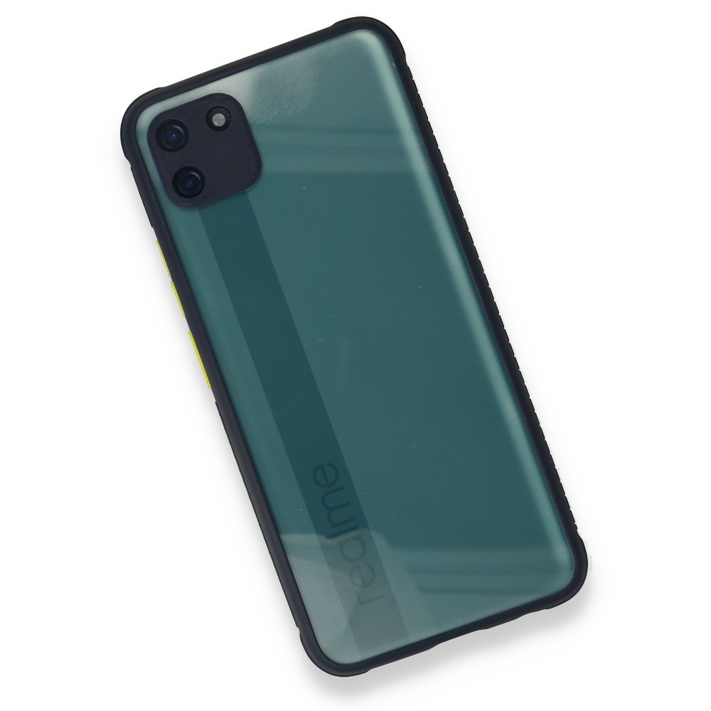 Realme C11 Kılıf Miami Şeffaf Silikon - Lacivert  Realme C11 Kılıf Miami Şeffaf Silikon - Lacivert