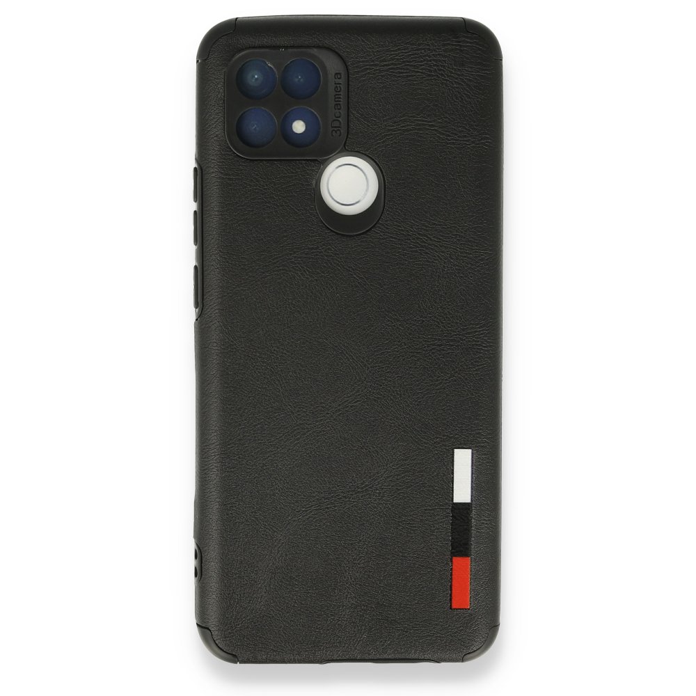  Oppo A15S Kılıf Loop Deri Silikon - Siyah