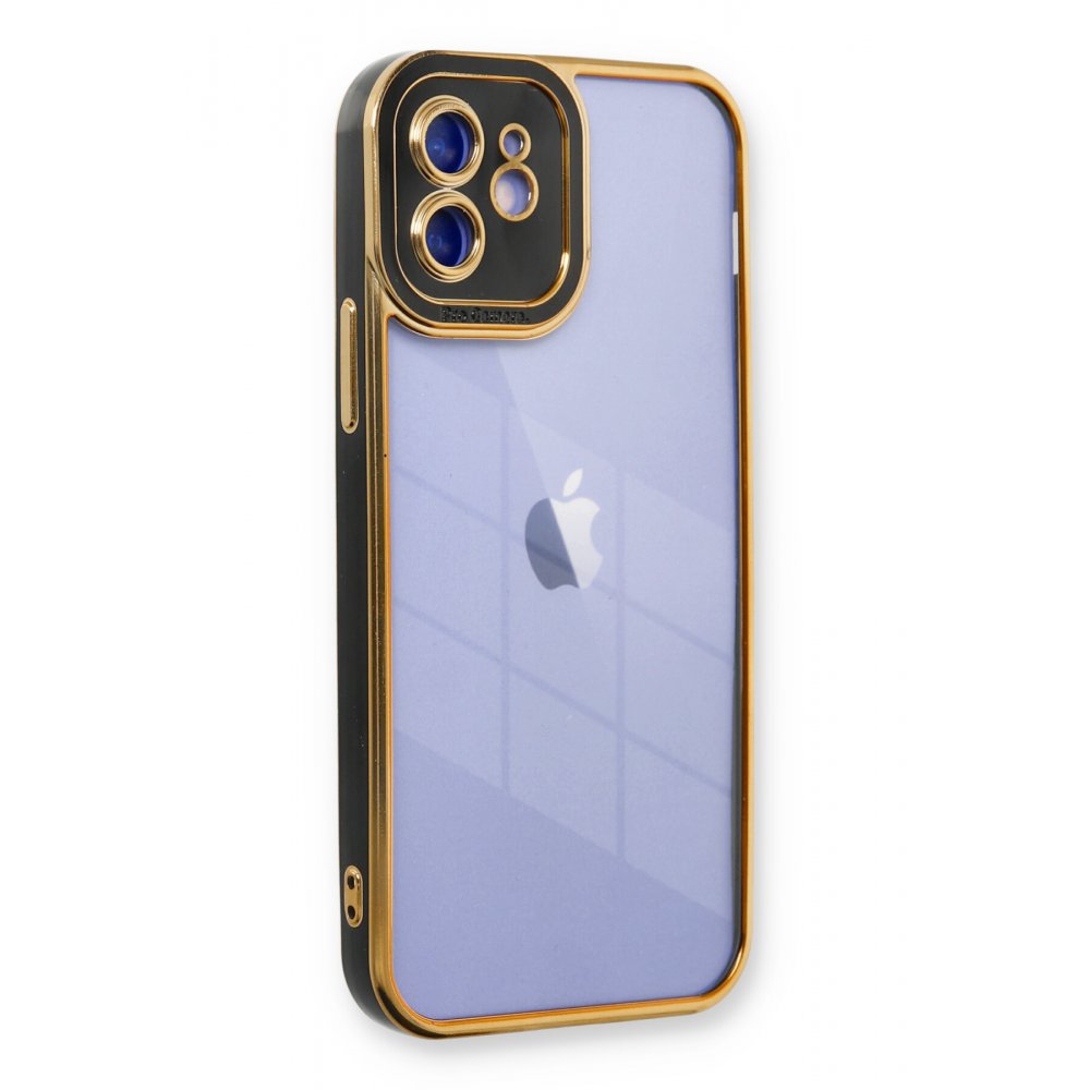  iPhone 12 Kılıf Liva Lens Silikon - Siyah
