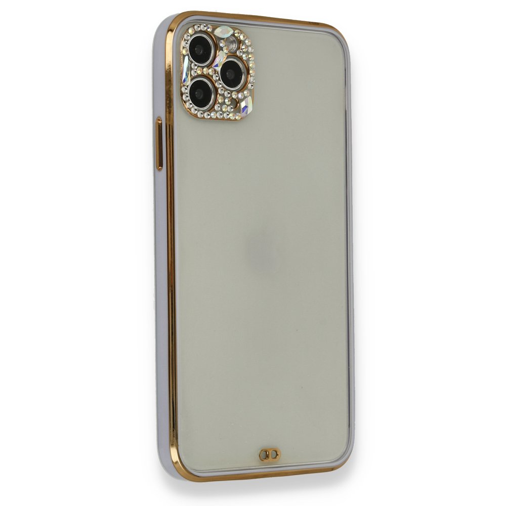  iPhone 11 Pro Kılıf Liva Taşlı Silikon - Mor