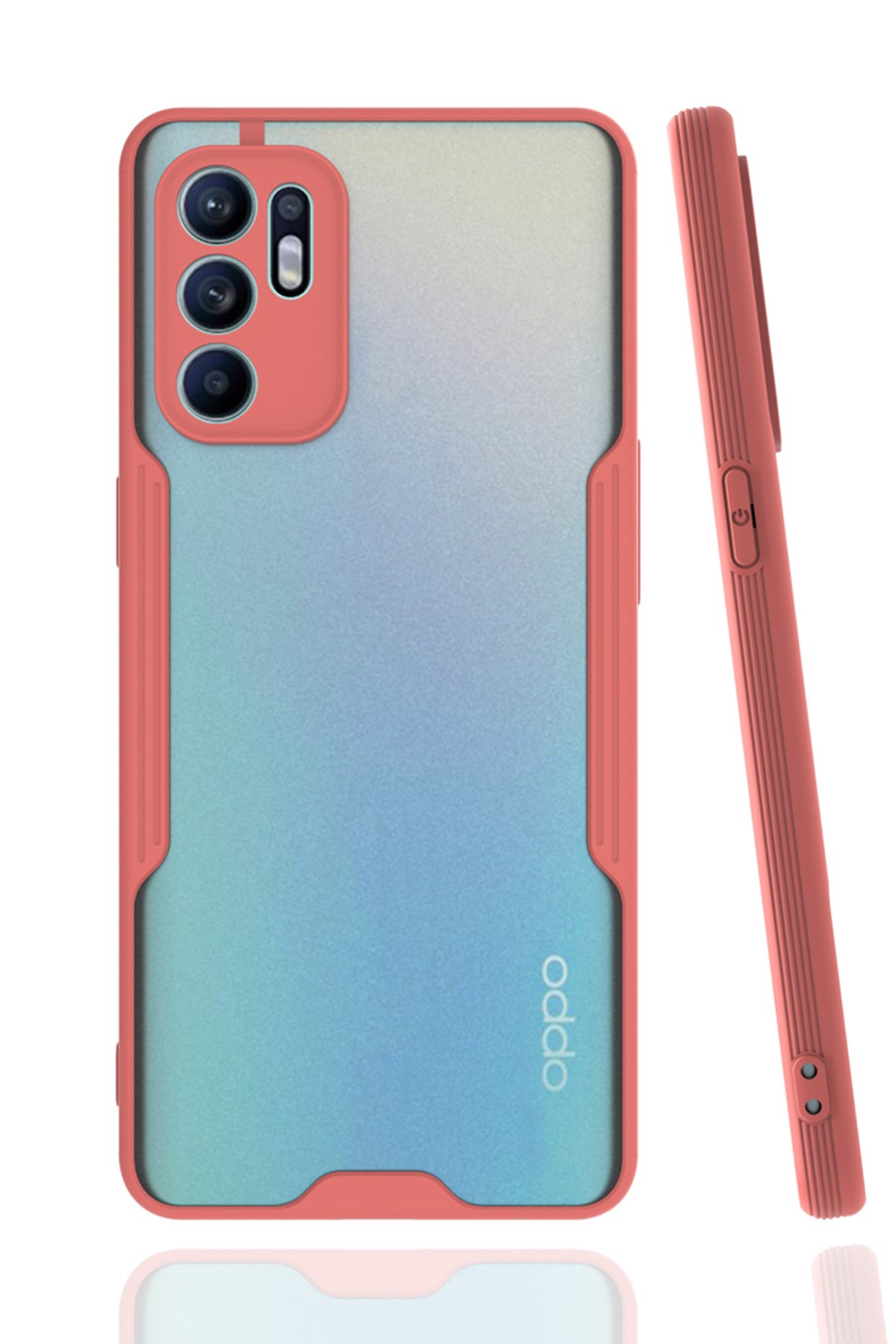  Oppo Reno 6 Kılıf Platin Silikon - Pembe
