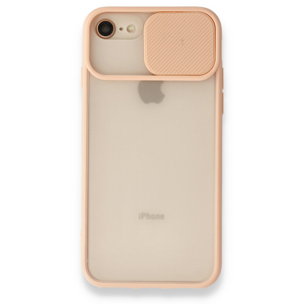  iPhone SE 2020 Kılıf Palm Buzlu Kamera Sürgülü Silikon - Pembe
