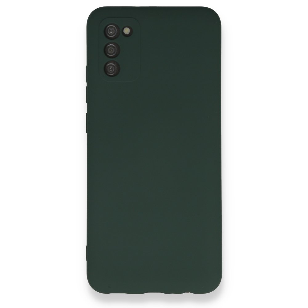  Samsung Galaxy A03S Kılıf Nano içi Kadife Silikon - Koyu Yeşil