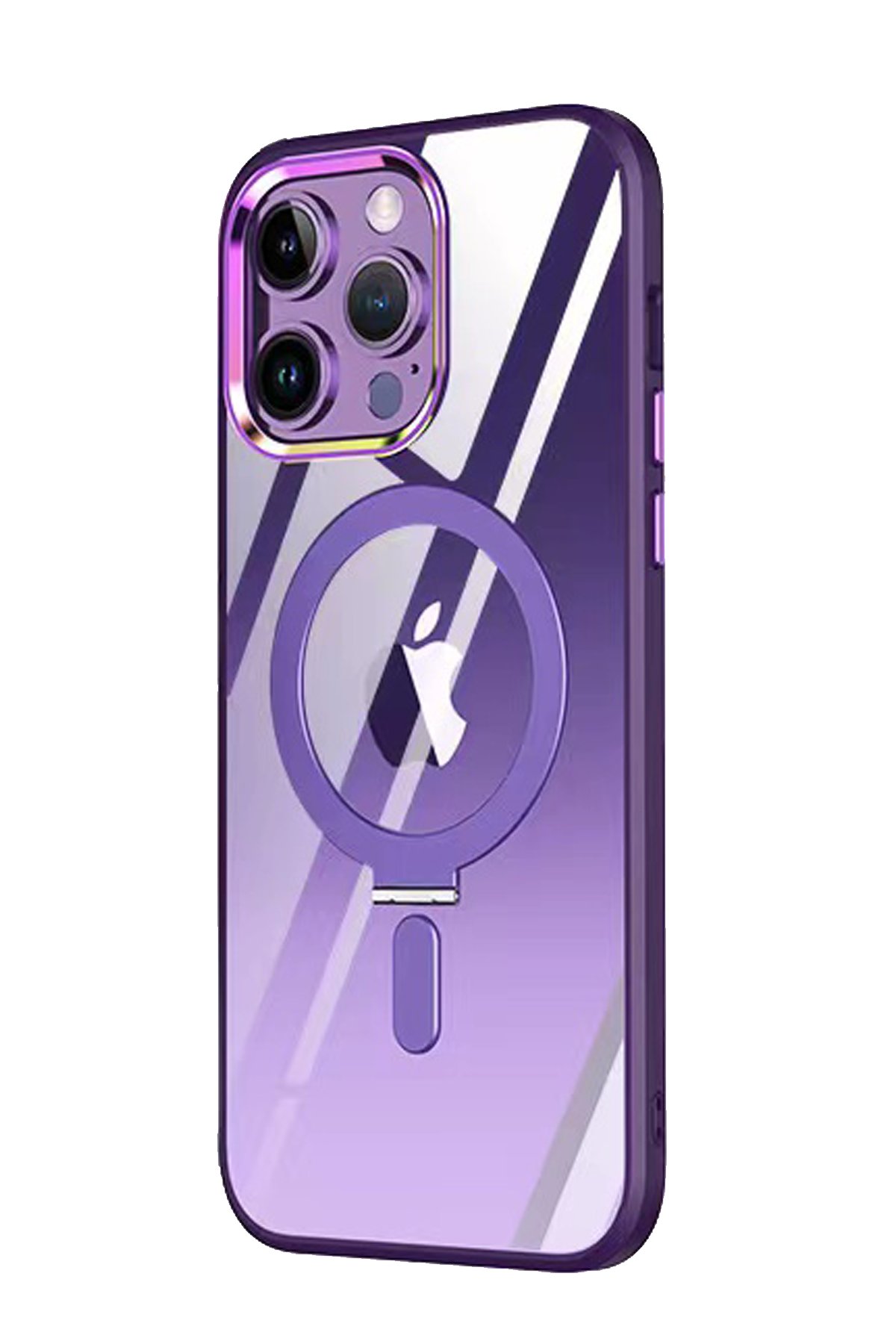  iPhone 13 Pro Kılıf Mudo Magneticsafe Standlı Kapak - Derin Mor