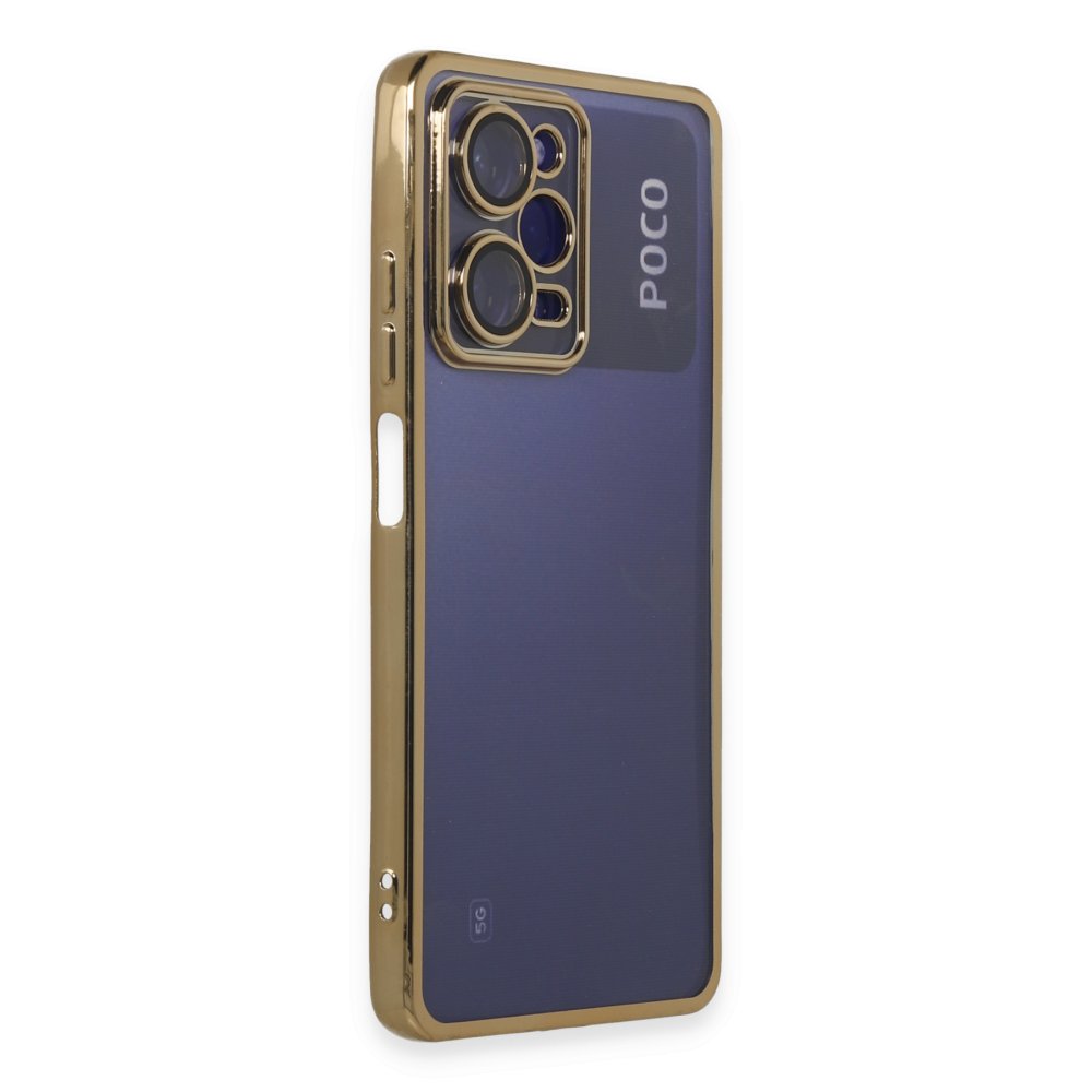  Xiaomi Poco X5 Pro 5G Kılıf Razer Lensli Silikon - Gold