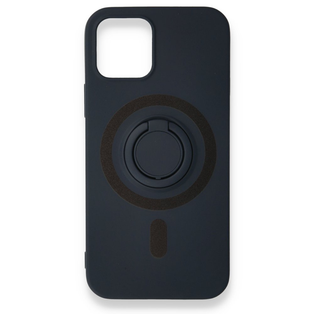 iPhone 12 Mini Kılıf Viktor Yüzüklü Silikon - Lacivert iPhone 12 Mini Kılıf Viktor Yüzüklü Silikon - Lacivert