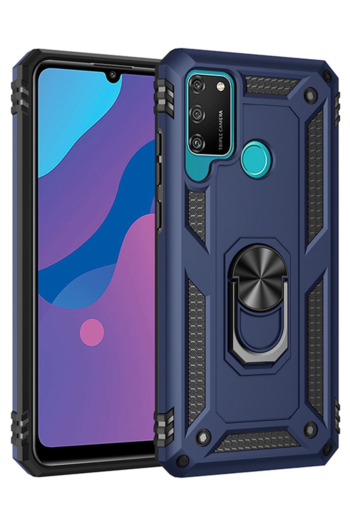 Huawei Y6P Kılıf Sofya Yüzüklü Silikon Kapak - Lacivert Huawei Y6P Kılıf Sofya Yüzüklü Silikon Kapak - Lacivert