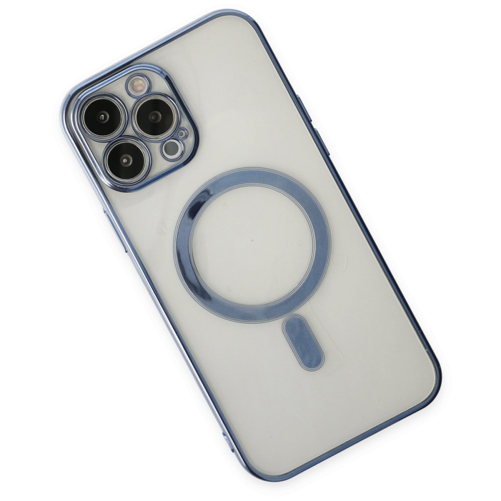  iPhone 14 Pro Max Kılıf Magneticsafe Lazer Silikon - Sierra Blue
