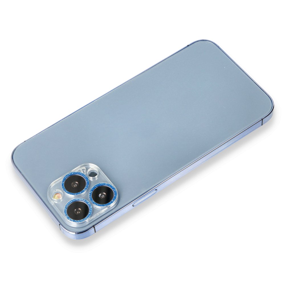  iPhone 12 Pro Shine Kamera Lens Koruma Cam - Mavi