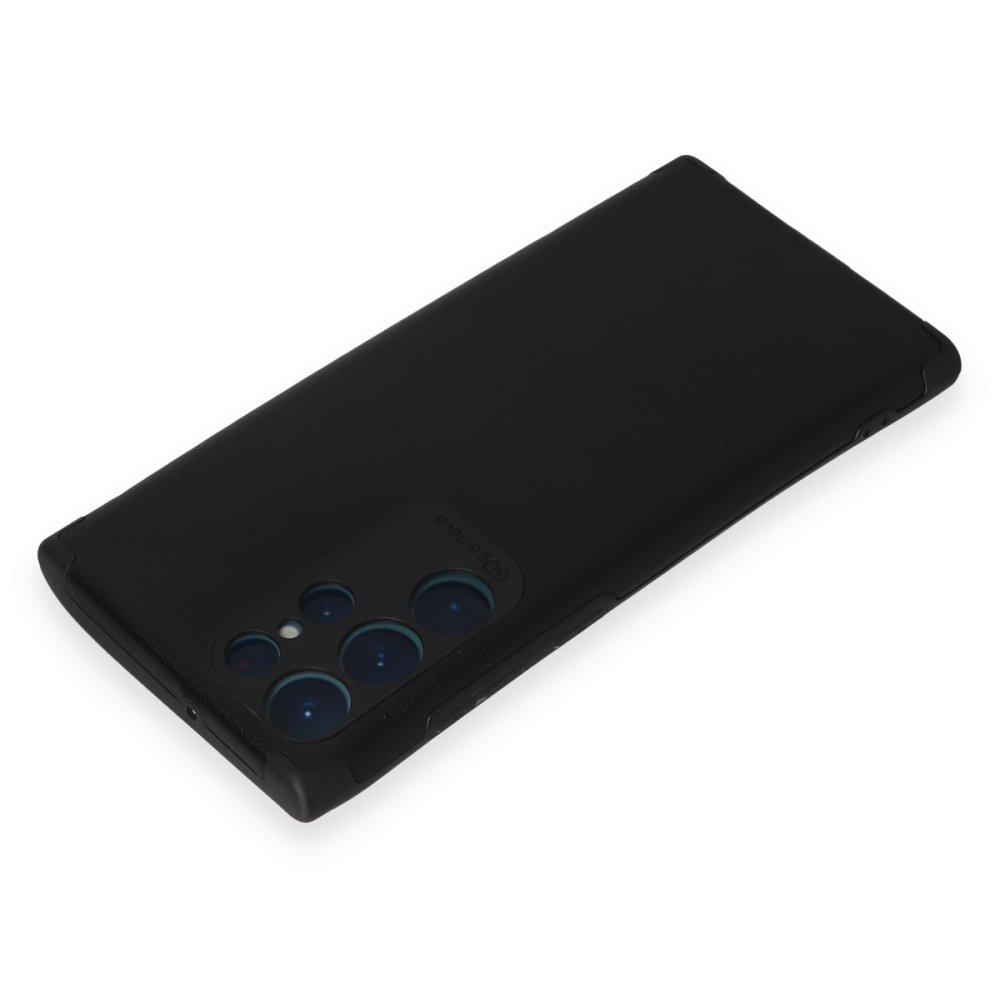  Samsung Galaxy S22 Ultra Kılıf Loop Deri Silikon - Siyah