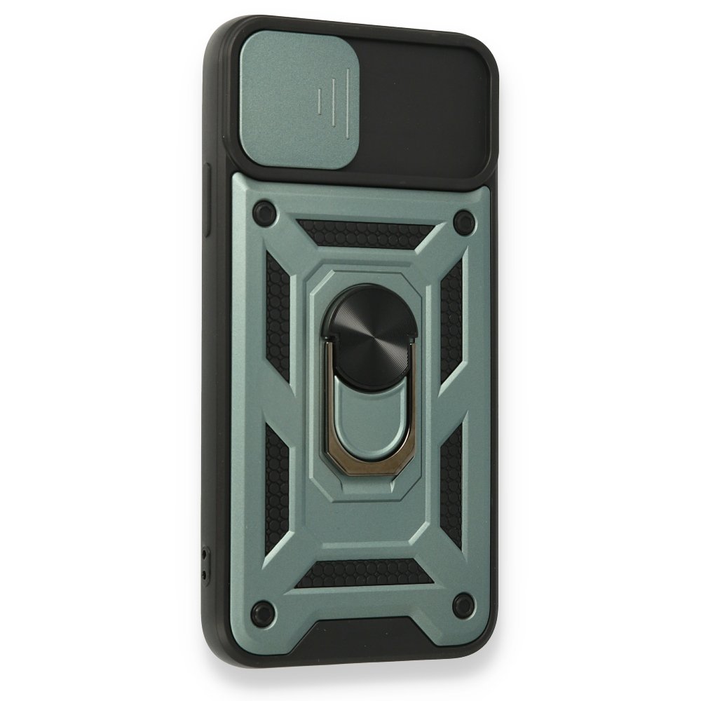  iPhone 11 Pro Max Kılıf Pars Lens Yüzüklü Silikon - Yeşil