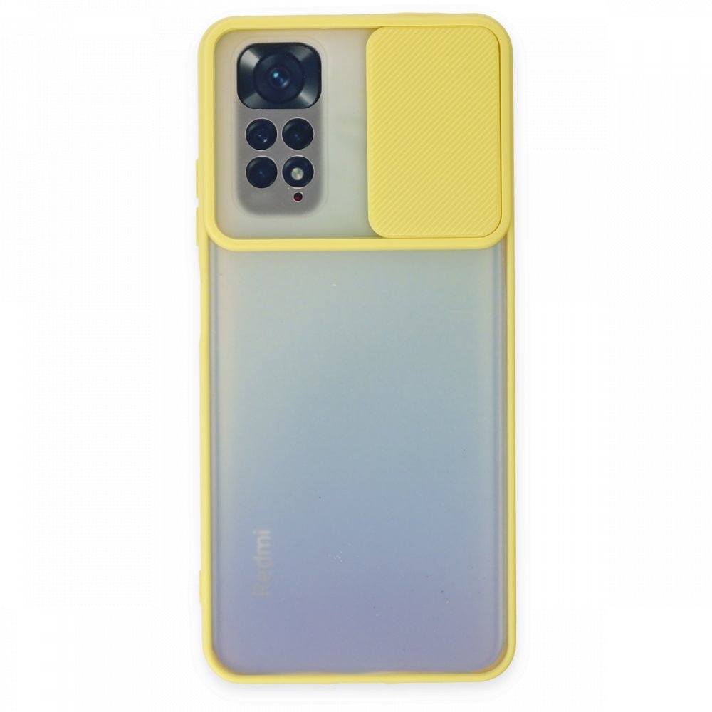 Redmi Note 11S Kılıf Palm Buzlu Kamera Sürgülü Silikon - Sarı Redmi Note 11S Kılıf Palm Buzlu Kamera Sürgülü Silikon - Sarı