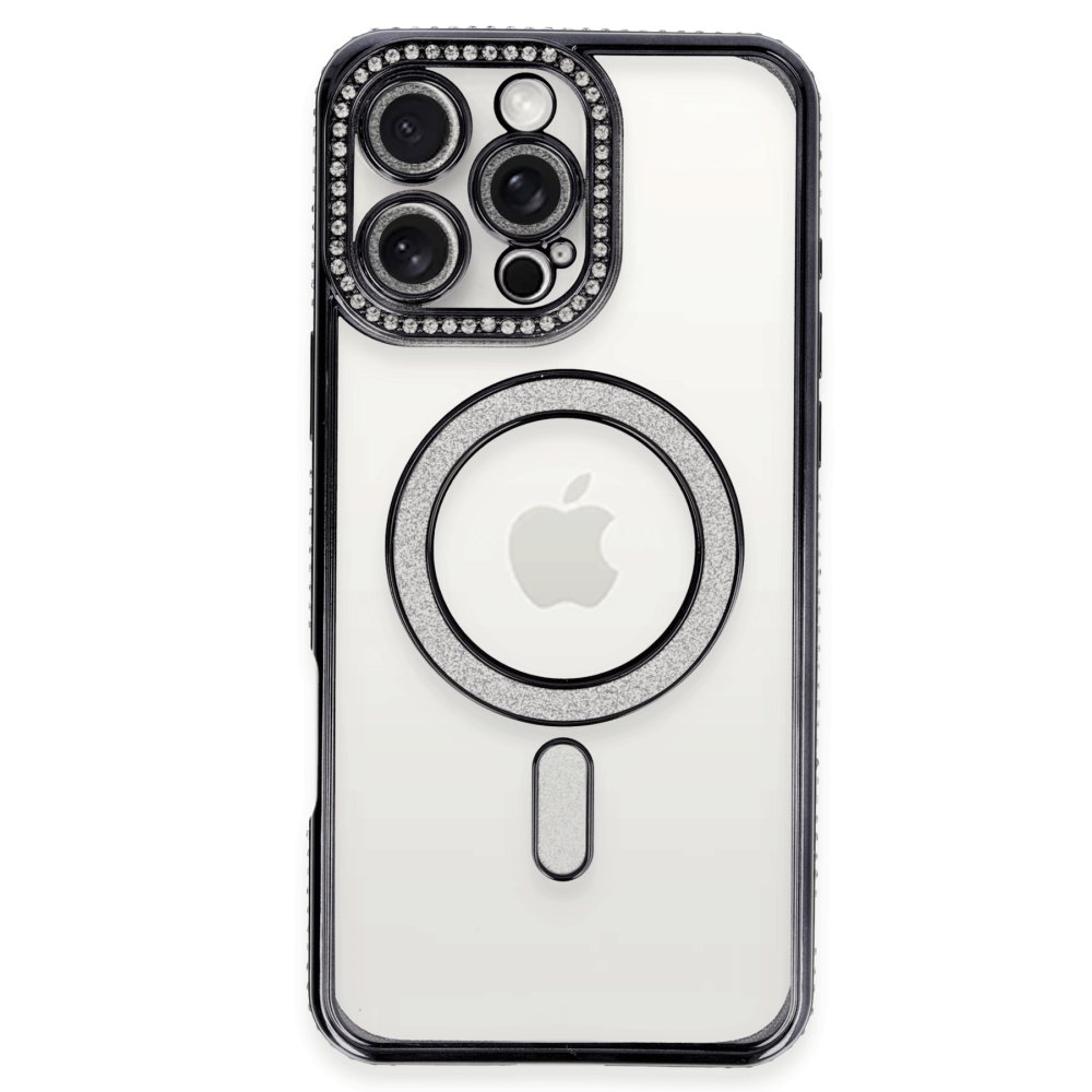 iPhone 16 Pro Kılıf Joke Simli Magneticsafe Kılıf - Gri