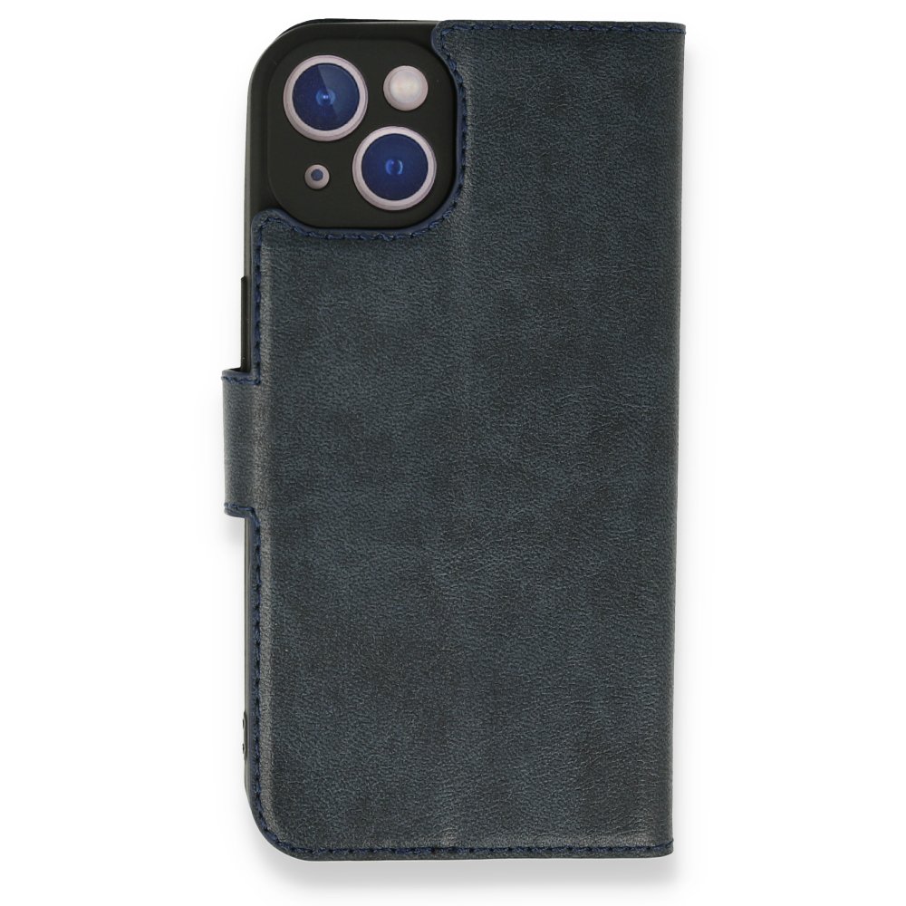  iPhone 14 Kılıf Trend S Plus Kapaklı Kılıf - Lacivert