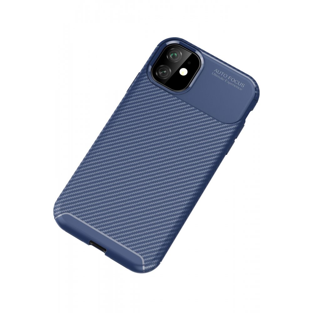  iPhone 11 Kılıf Auto Focus Karbon Kapak - Lacivert