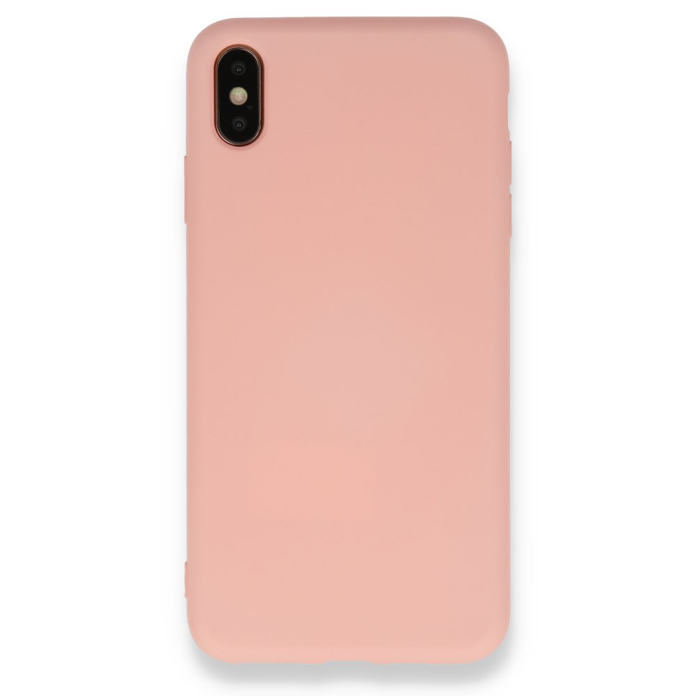  iPhone XS Max Kılıf Nano içi Kadife Silikon - Pudra