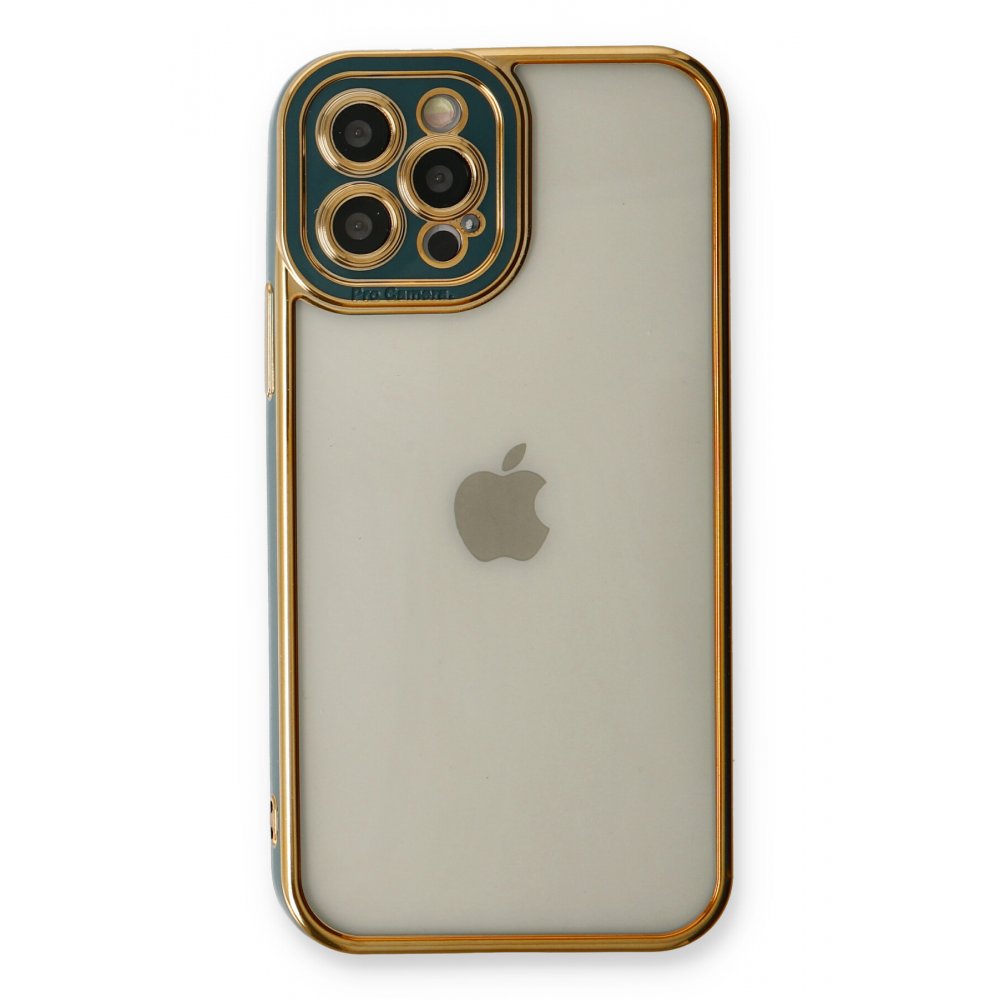  iPhone 12 Pro Max Kılıf Liva Lens Silikon - Yeşil