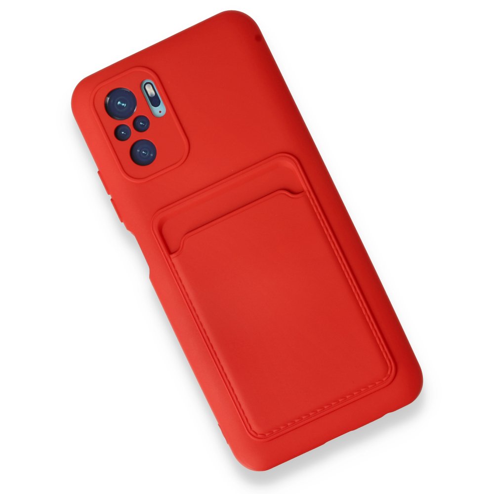 Redmi Note 10S Kılıf Kelvin Kartvizitli Silikon - Kırmızı