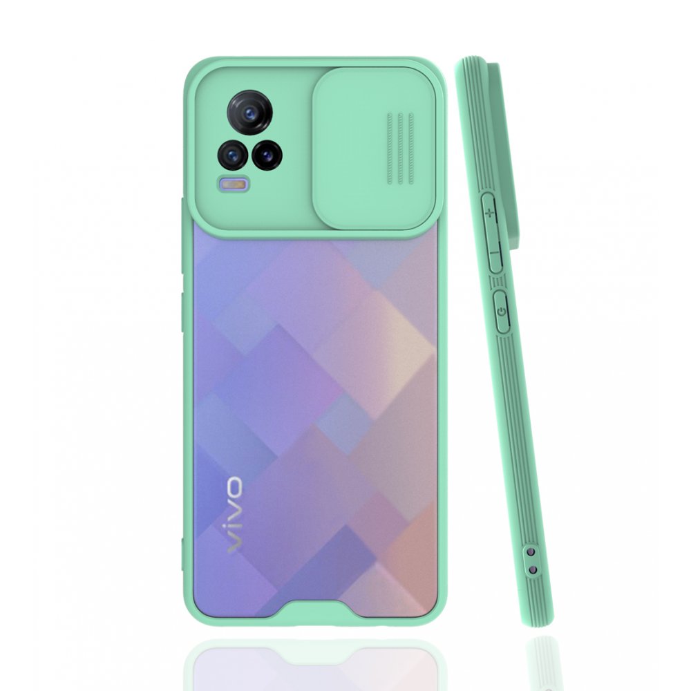  Vivo V21e Kılıf Platin Kamera Koruma Silikon - Açık Yeşil