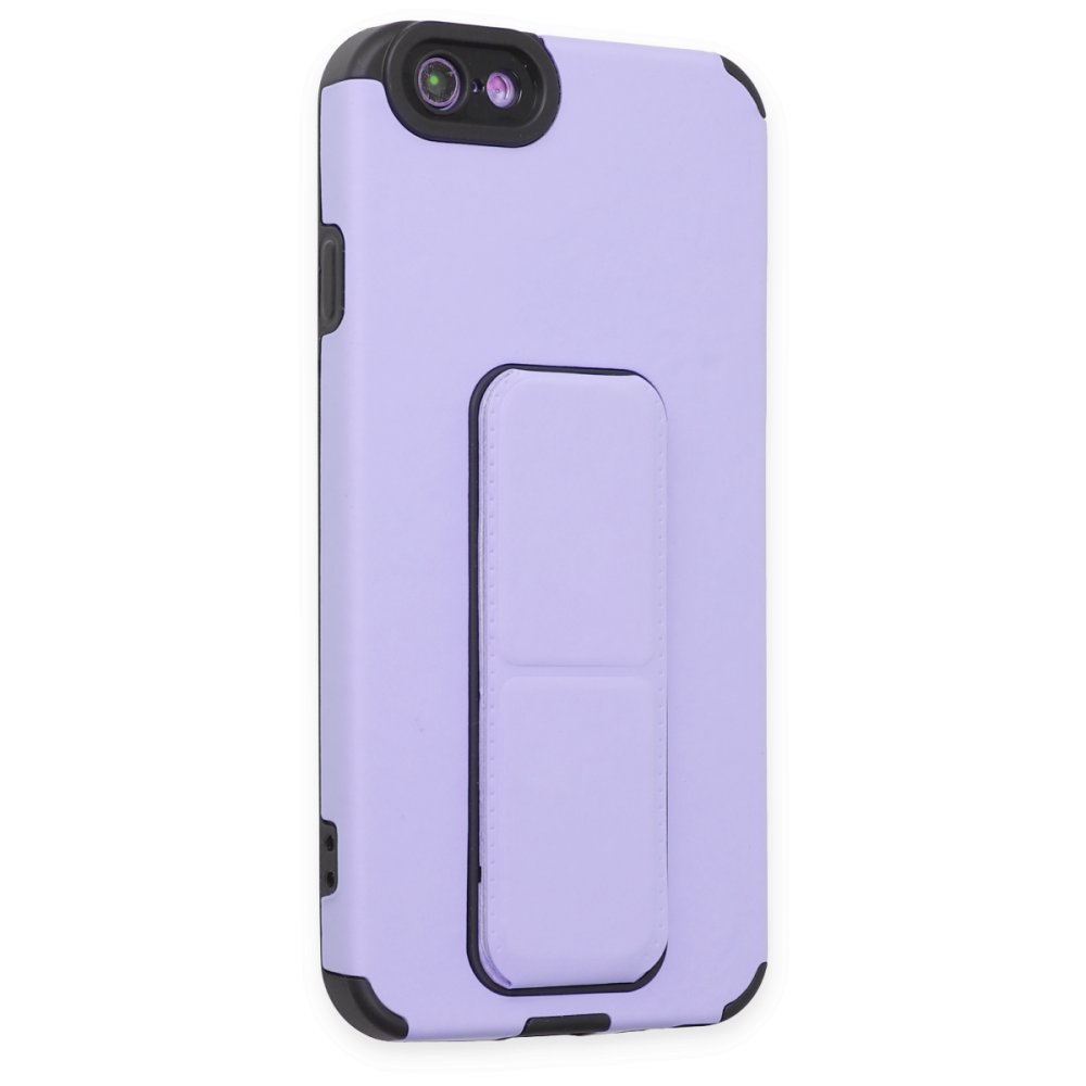 iPhone 6 Kılıf Mega Standlı Silikon - Lila  iPhone 6 Kılıf Mega Standlı Silikon - Lila
